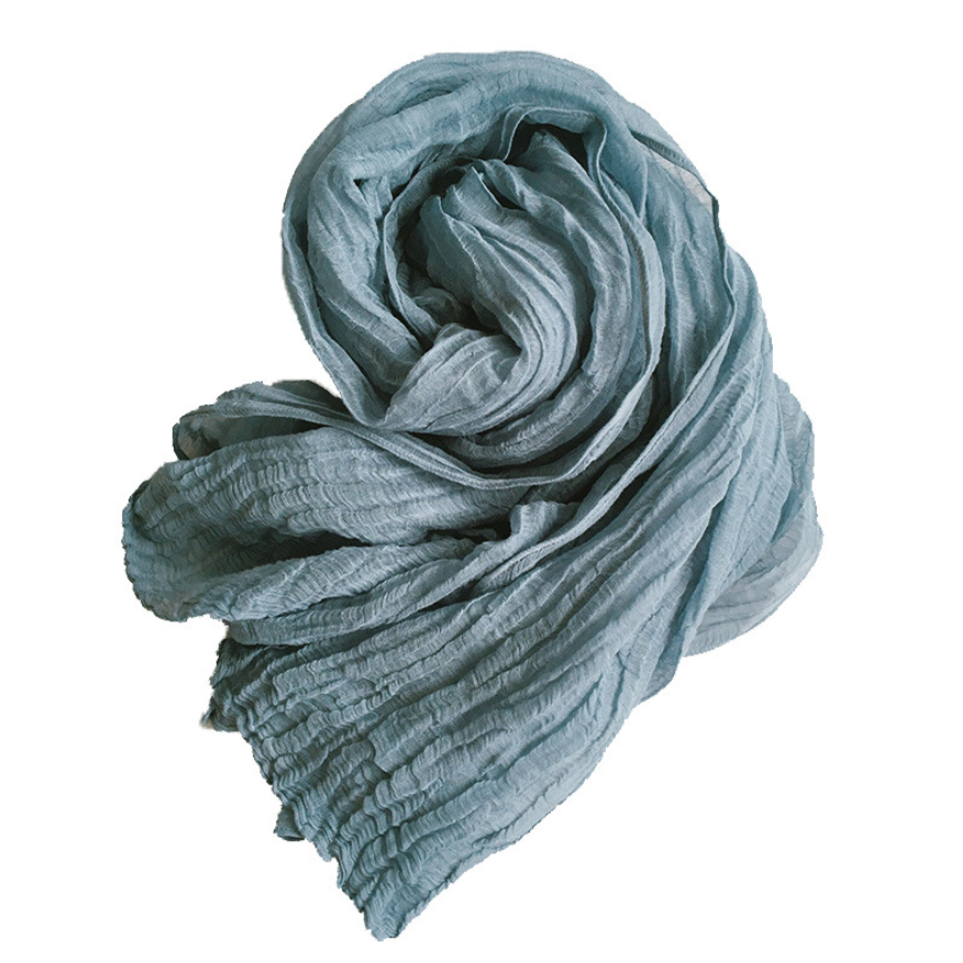 Custom Solid Color Natural Plant Dyed Tie Dyed Linen Scarf Shawl China Supplier