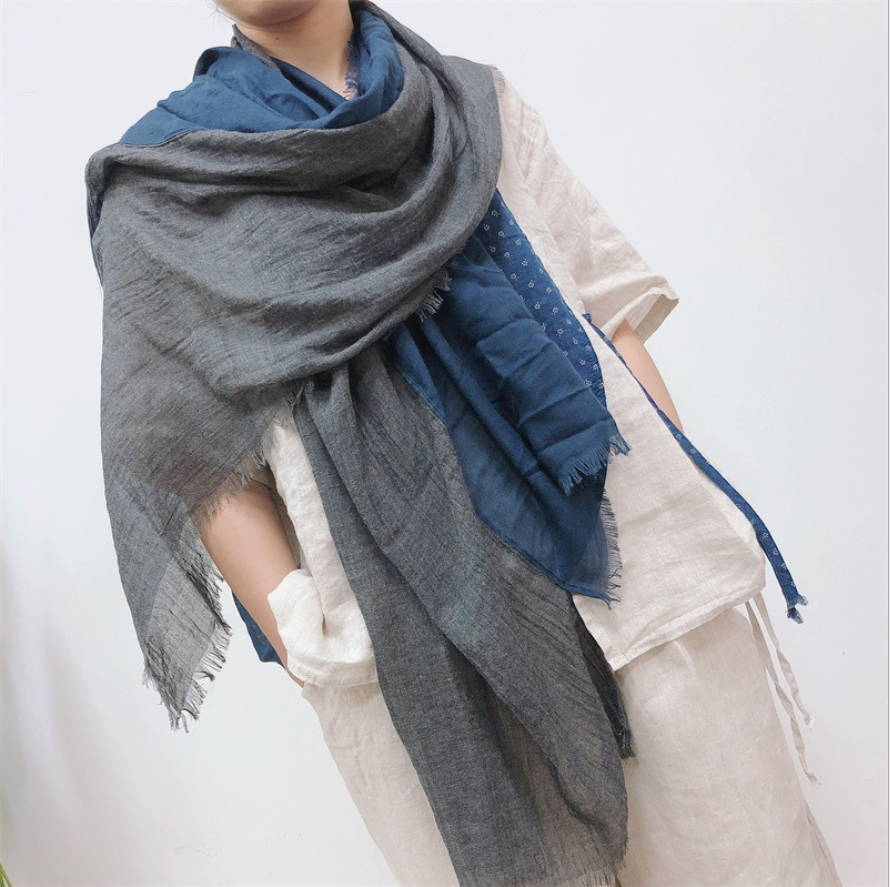 Trendy Polyester Cotton Soft And Smooth Shawl Scarf Big Size for Women China Supplier