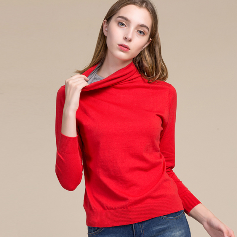 Chinese Supplier Womens Long Sleeve High Collar Turtleneck Ladies Cashmere Turtleneck Sweater