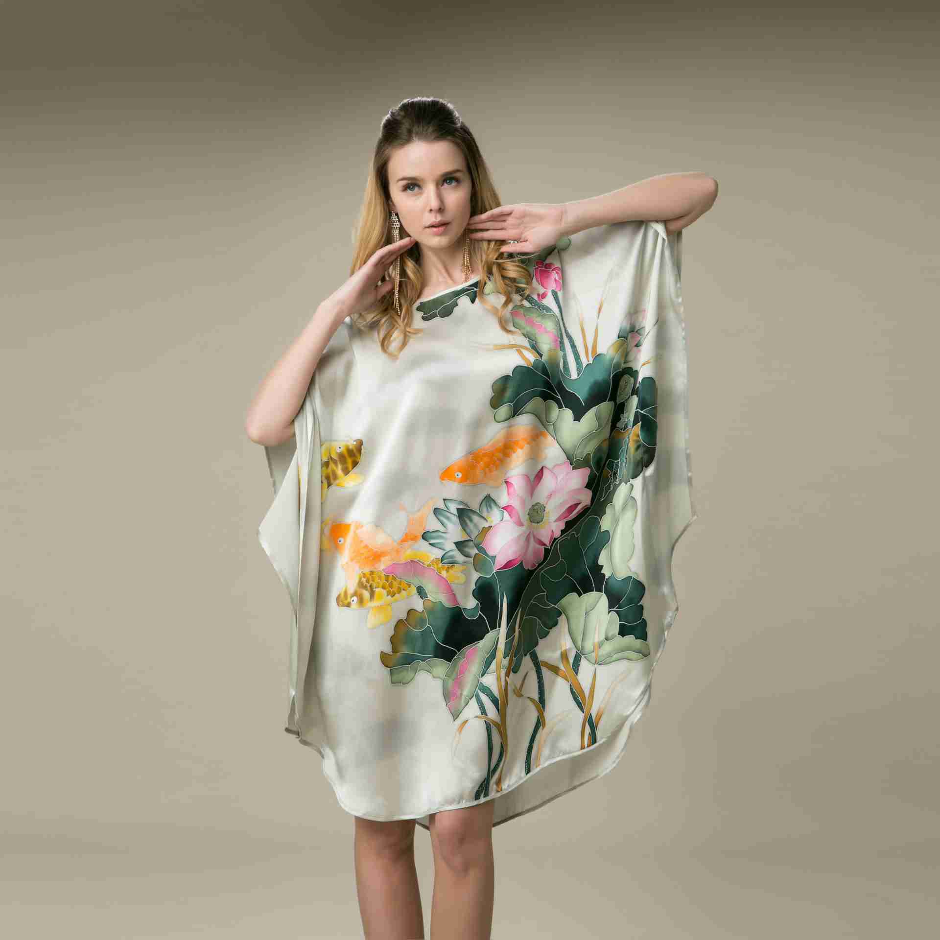 lotus silk kimono