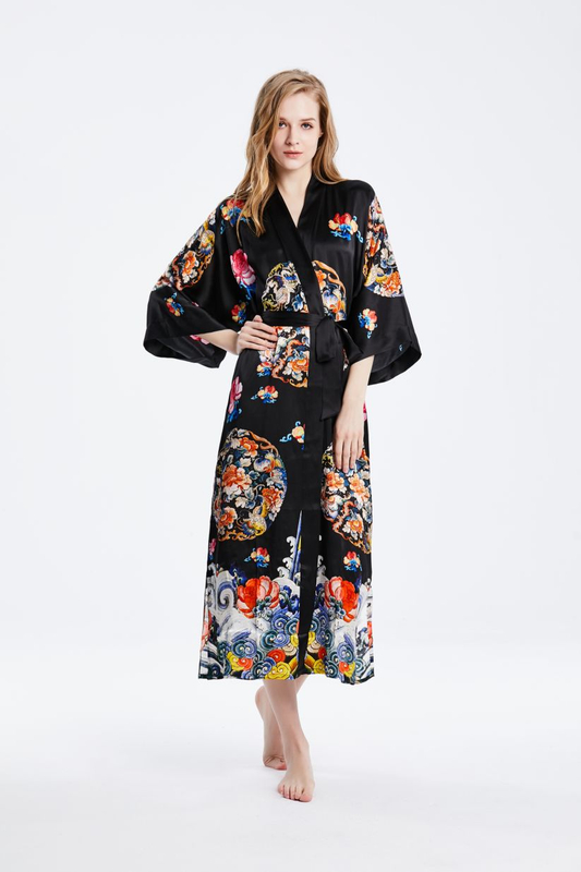 Printed Silk Robes In Bulk- Product on Beauty Plus Silk Co., Ltd