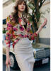 Wholesale Floral Printed Silk Shirts With Long Sleeves For Women For Sale 