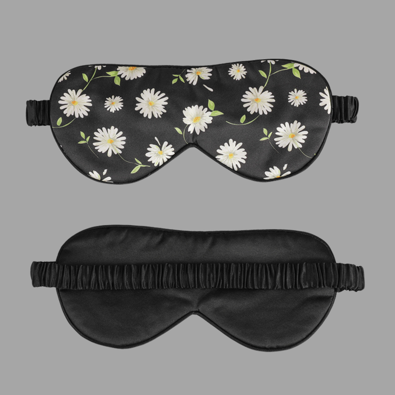 Manufacturing Custom Logo Print Sleep Eye Mask in 100% Pure Mulberry Silk with Nose Baffle 