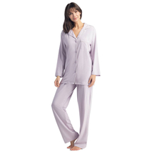 Custom Lable Women's Plus Size Bamboo Sleepwear Long Sleeve Pajamas Set for Women