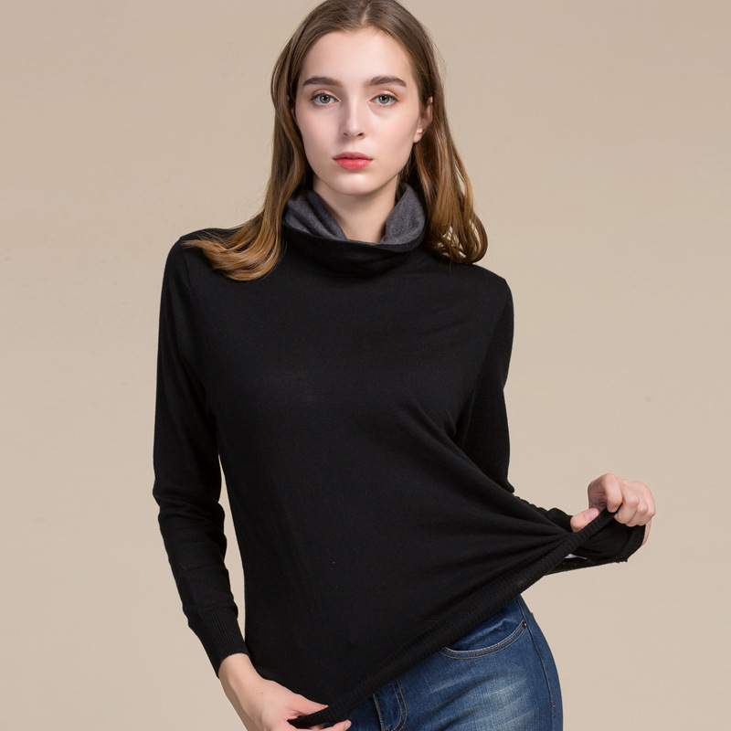 Wholesale High Collar Womens Turtleneck Custom Womens Long Sleeve Turtleneck Sweater