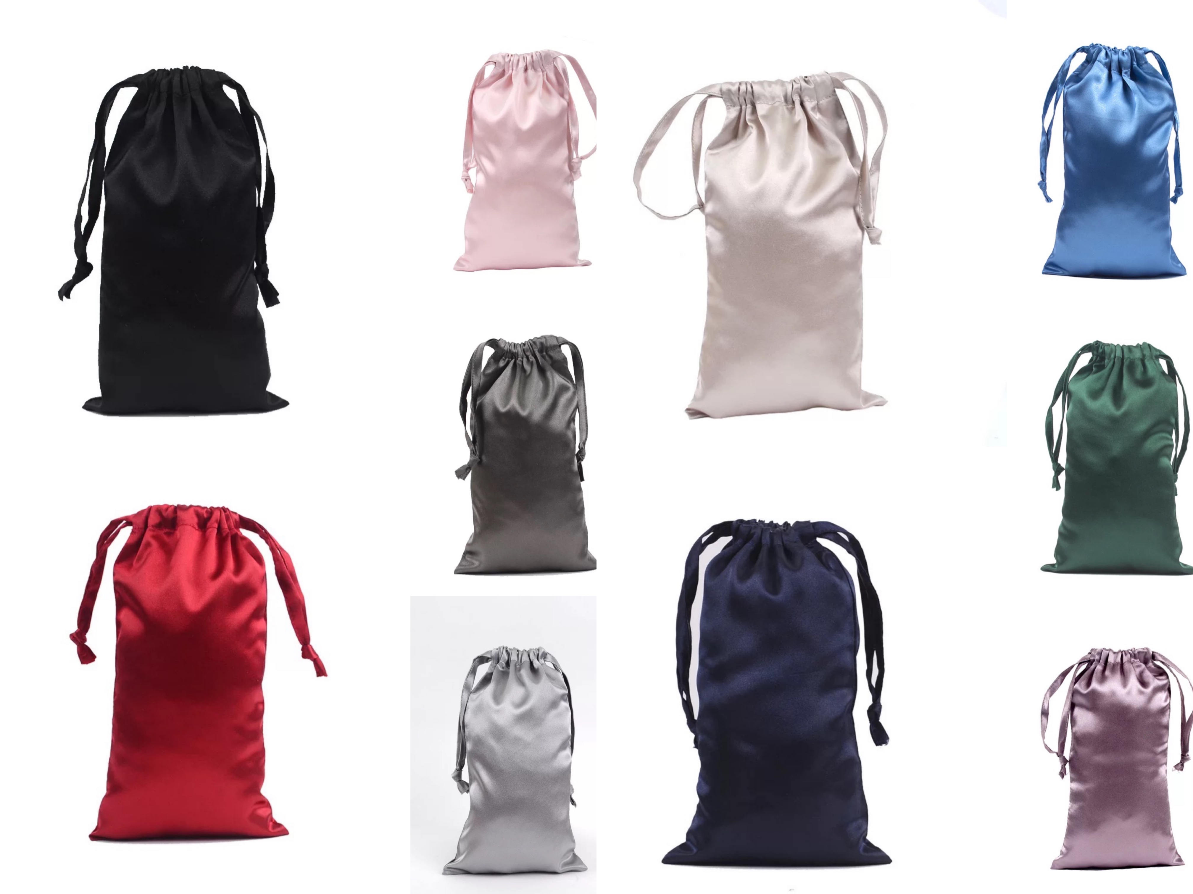 Wholesale Champagne Color Silk Eye Mask And Drawstring Pouch Bag Gift Set in Bulk