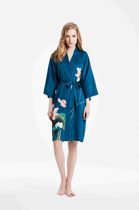 Wholesale Silk Kimono Robes Product on Beauty Plus Silk Co., Ltd