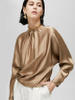 Designer Luxury 100% Charmeuse Silk Shirt For Women From Garnent Manufacturer