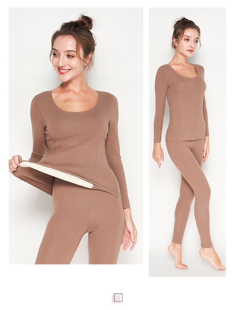Wholesale Custom Long Johns Women Long Sleeve Heated Thermal Underwear Set 