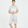 100% Pure Silk Unique DesignShort Sleeve Pajamas for Men