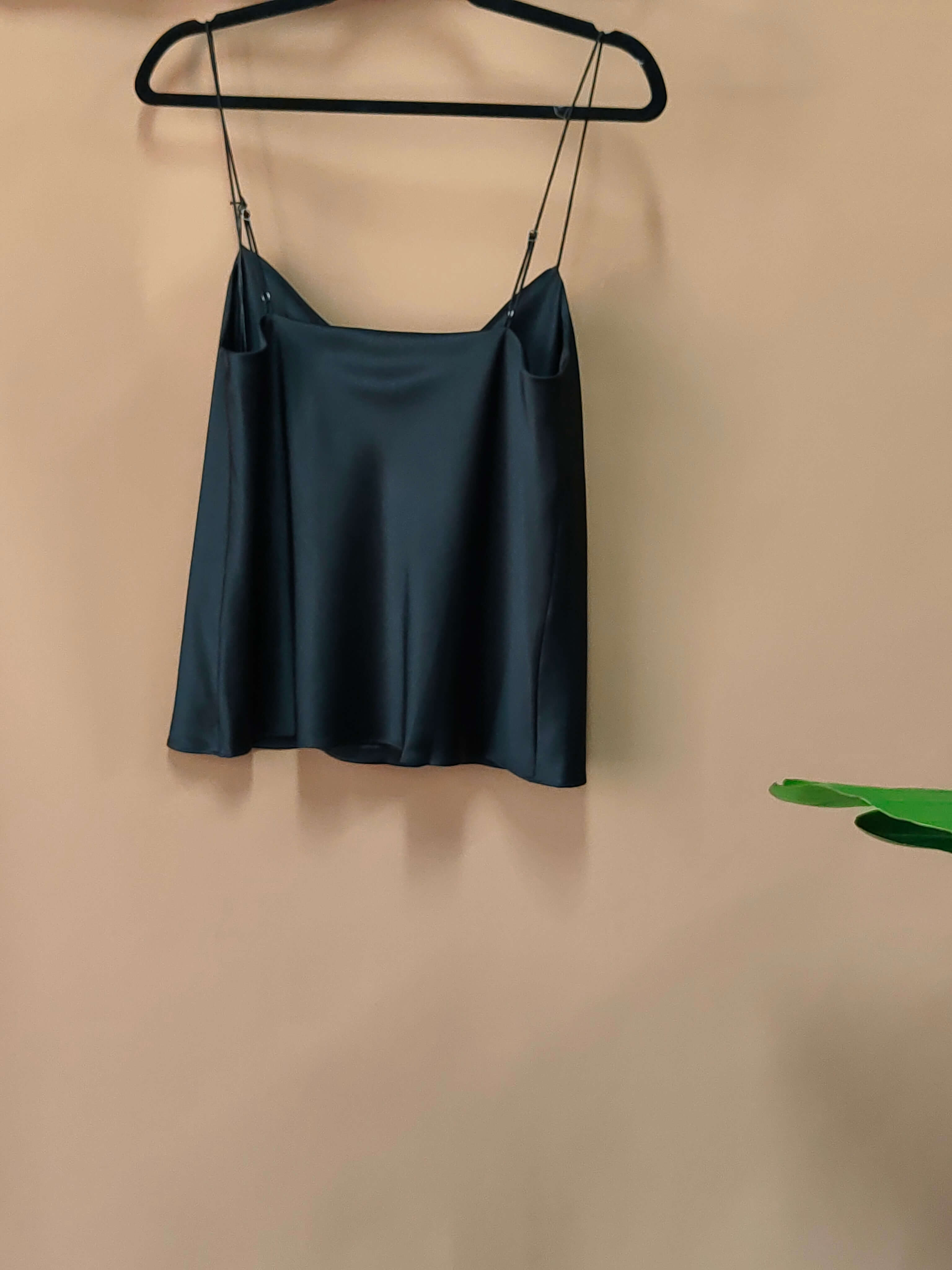 Cowl neck satin cami in black - OUTFITBOOK