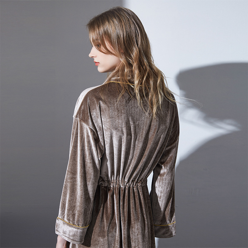 Silk Velvet Fabric Robe Wholesale