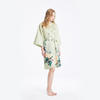 Personalised V-neck Printed Silk Robe in Elegant Style