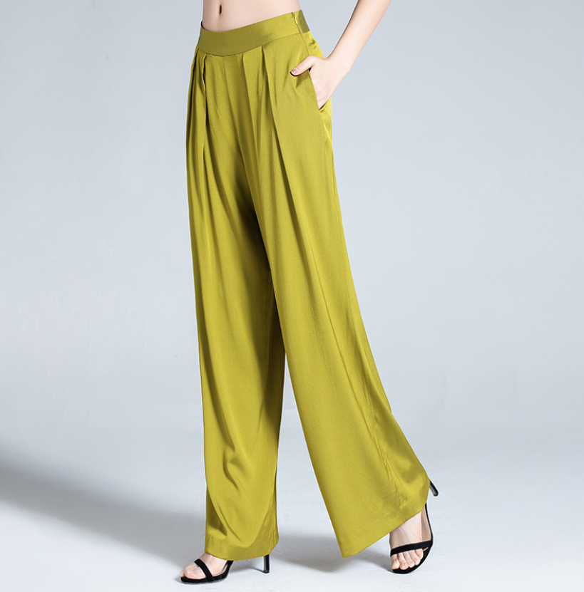 Wholesale Black Mulberry Silk Super Smooth Loose Pants for Ladies China Supplier